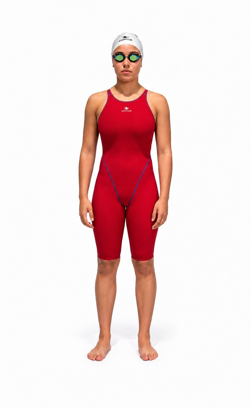 AquaPulse Racing Kneeskin — Italian CARVICO Revolutional™ Fabric | Compression Fit | Girls & Women's Competition Swimsuit