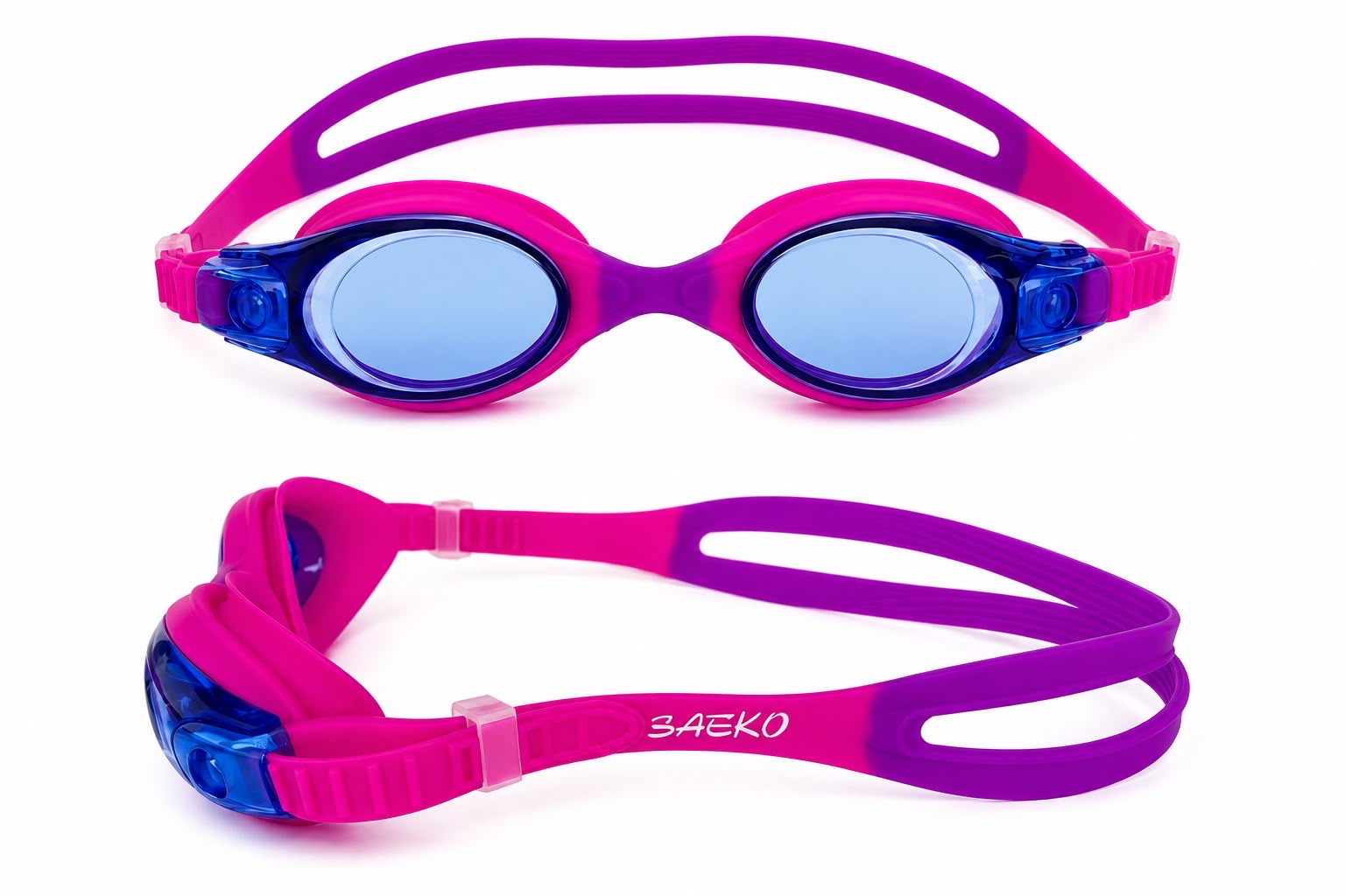 Kids Swim Goggles – Purple/Navy (Age 6–12)