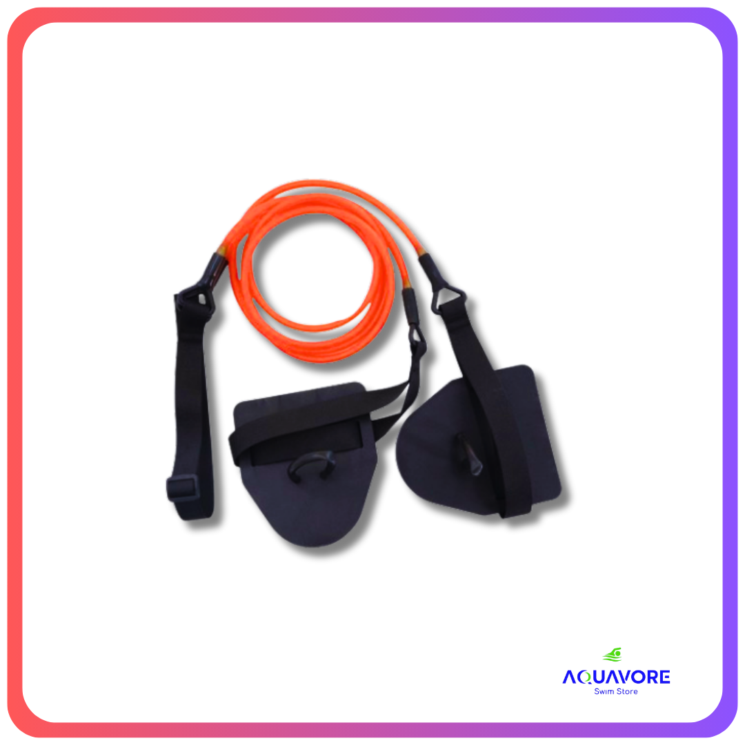 swim cords with Paddelsswim cordsTake your swim training to the next level with the DryLand Swimming Cord with Paddles

Simulates the resistance and motion of swimming for dry-land training
Allows y