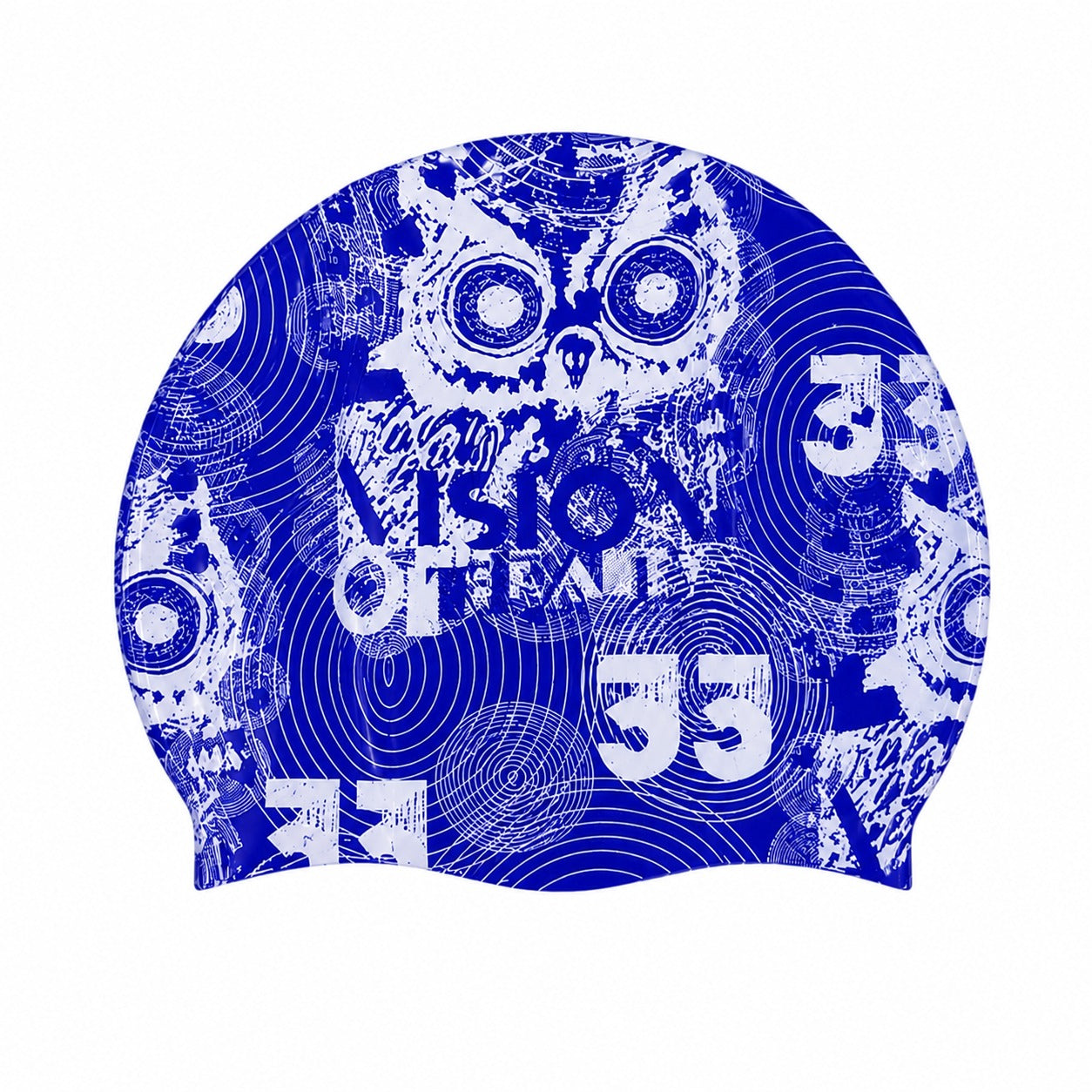 Printed Silicone Swim Cap – Owl Graphic