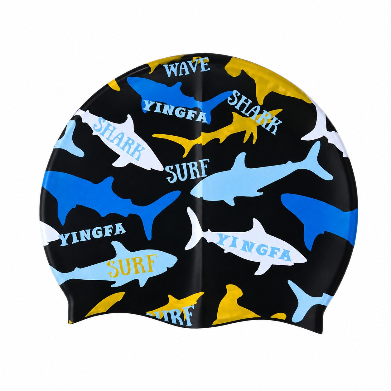 Printed Silicone Swim Cap - Sharks graphic