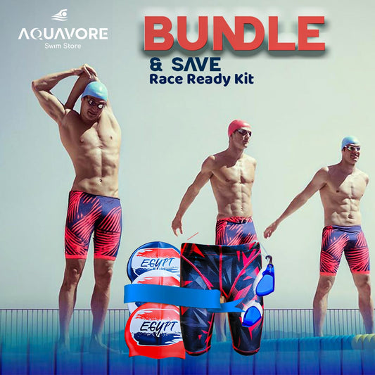 Race Ready Kit: Boys' Swimsuit, Egypt Cap & Blade Goggles Aquavore