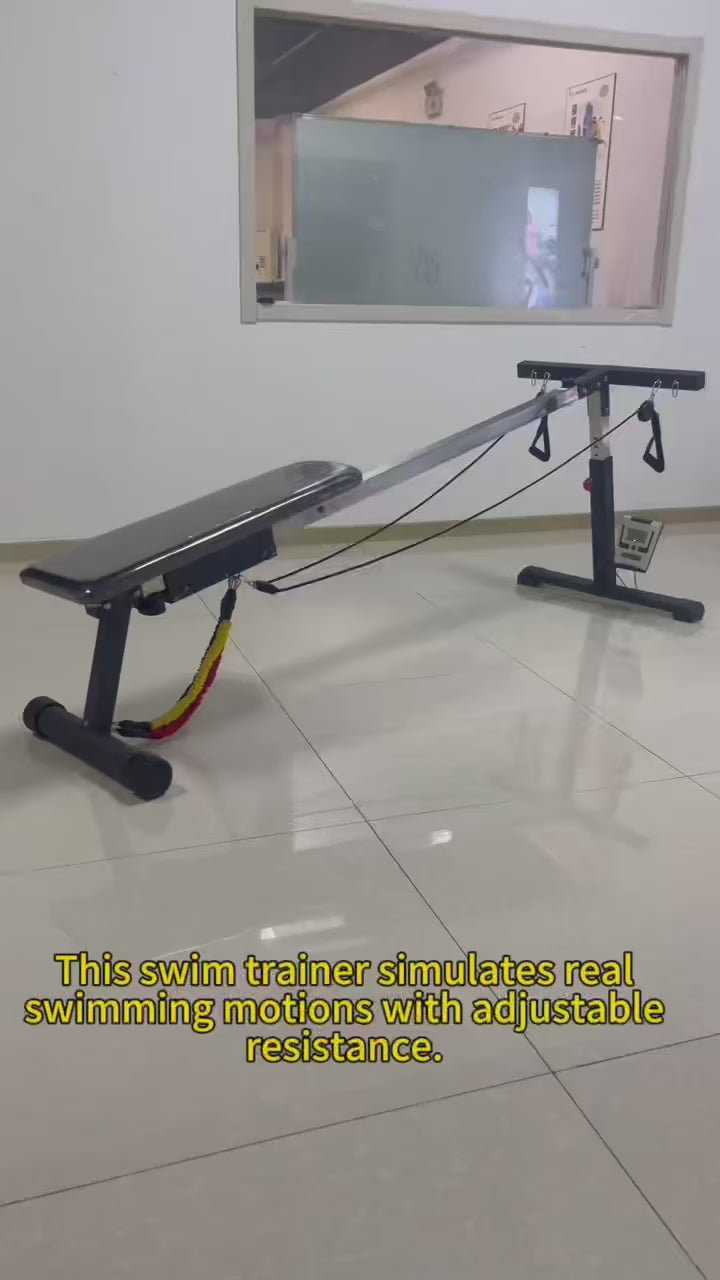 wim Bench Trainer with Resistance Bands & Digital Counter — Dry-Land Strength Training for Swimmers | Aquavore