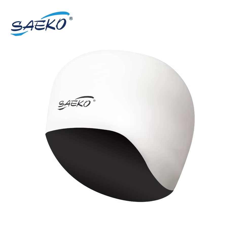 SAEKO Dome Racing Swim Cap — Reversible Double Face | Black & White