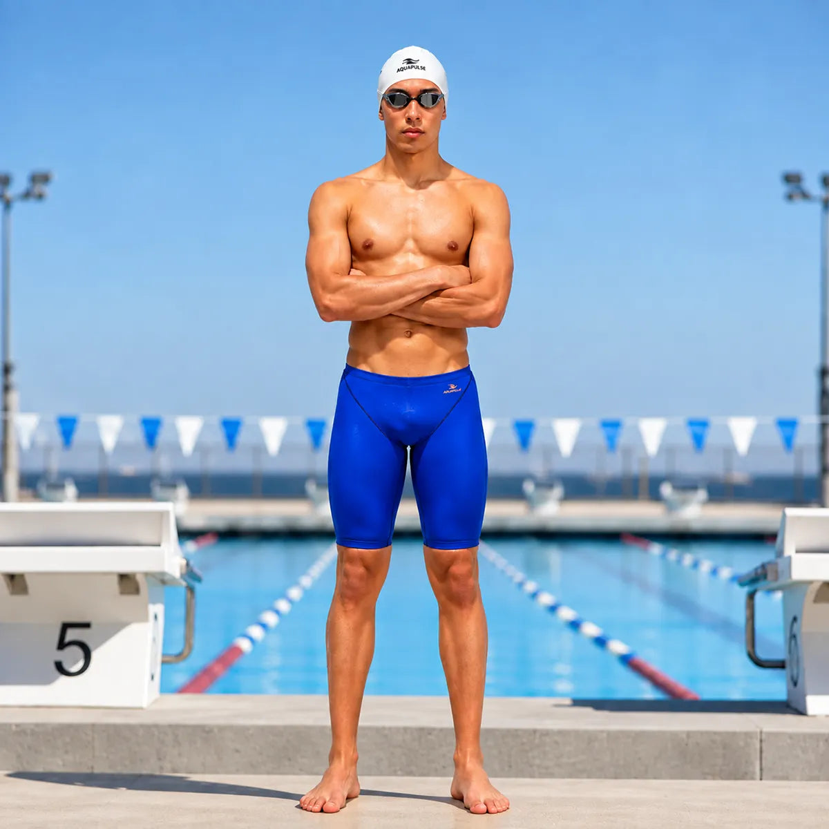 AquaPulse Racing Jammer — Italian CARVICO Revolutional™ Fabric | UPF 50+ | Boys & Men's Competitive Swimwear