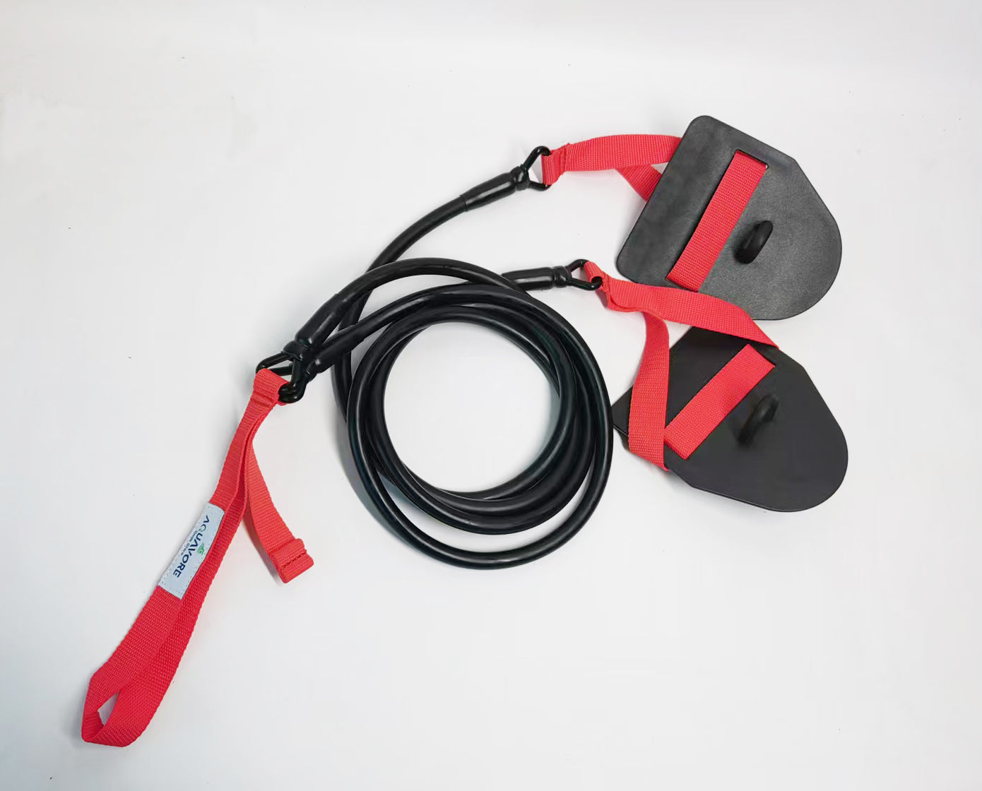 Swimming fitness cord with paddles